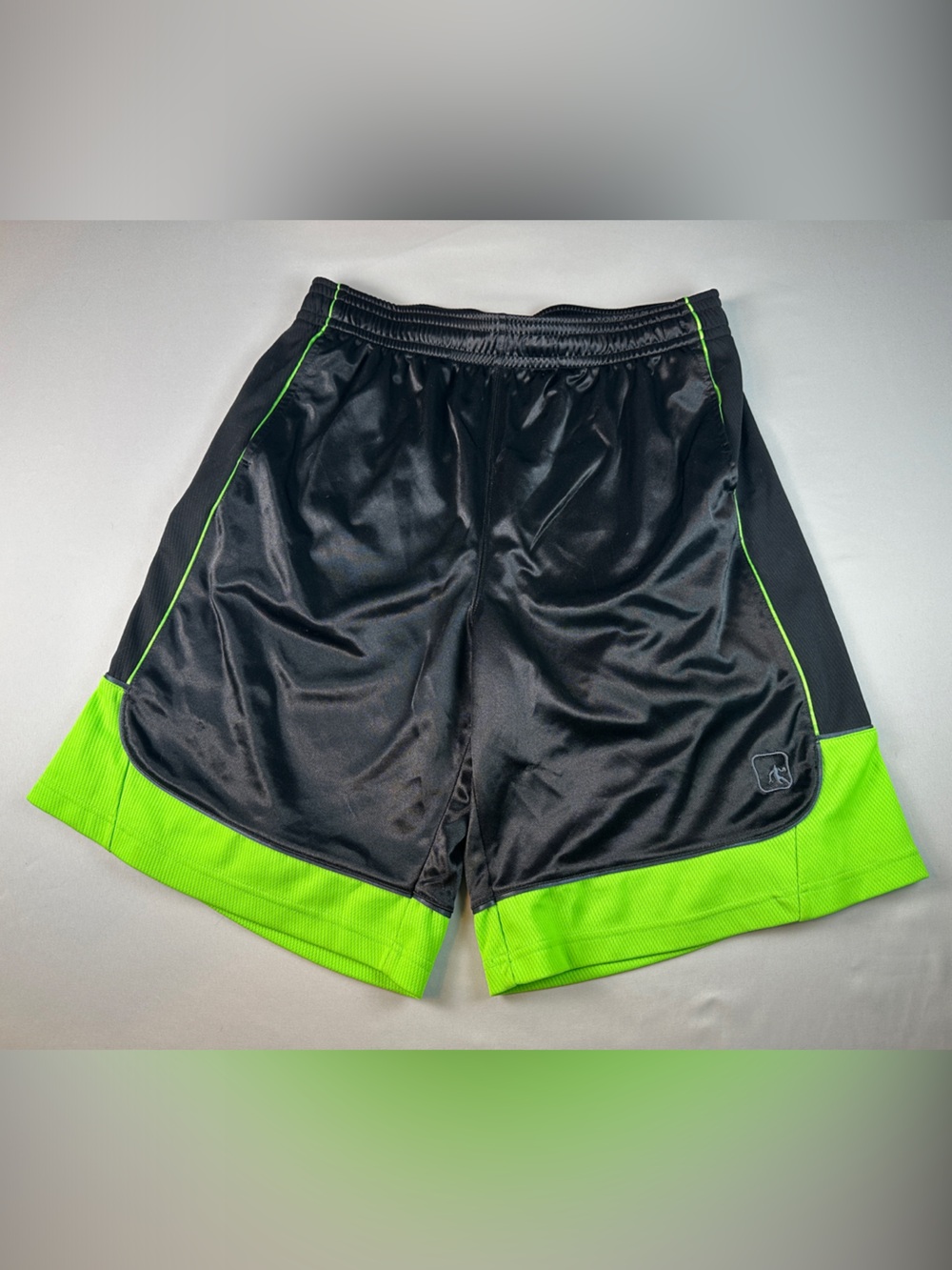 And1 Basketball Shorts Black Neon Green Men's Athletic Pockets Drawstring